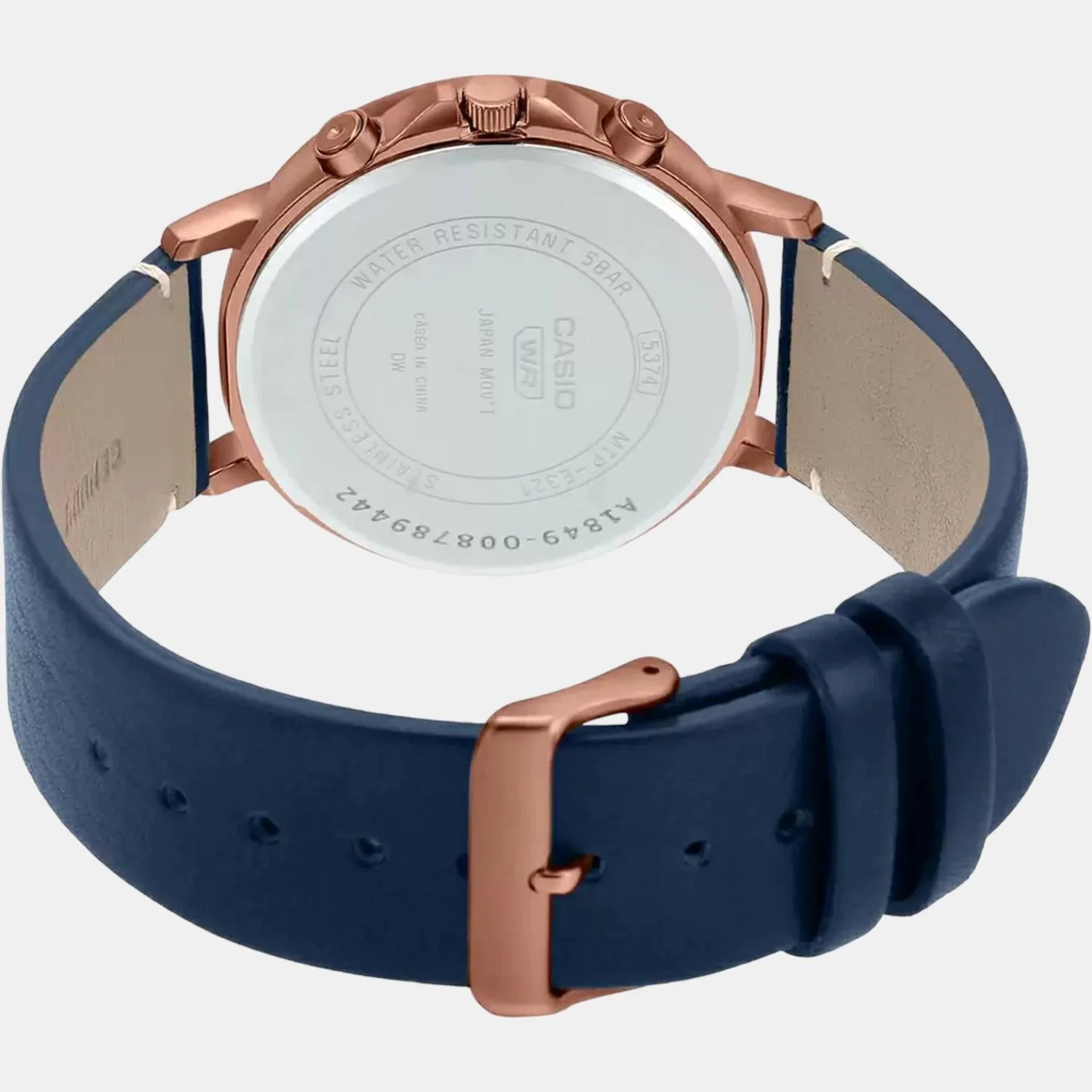 Enticer Men Quartz Blue Dial Chronograph Leather Watch A1849 - Image 5