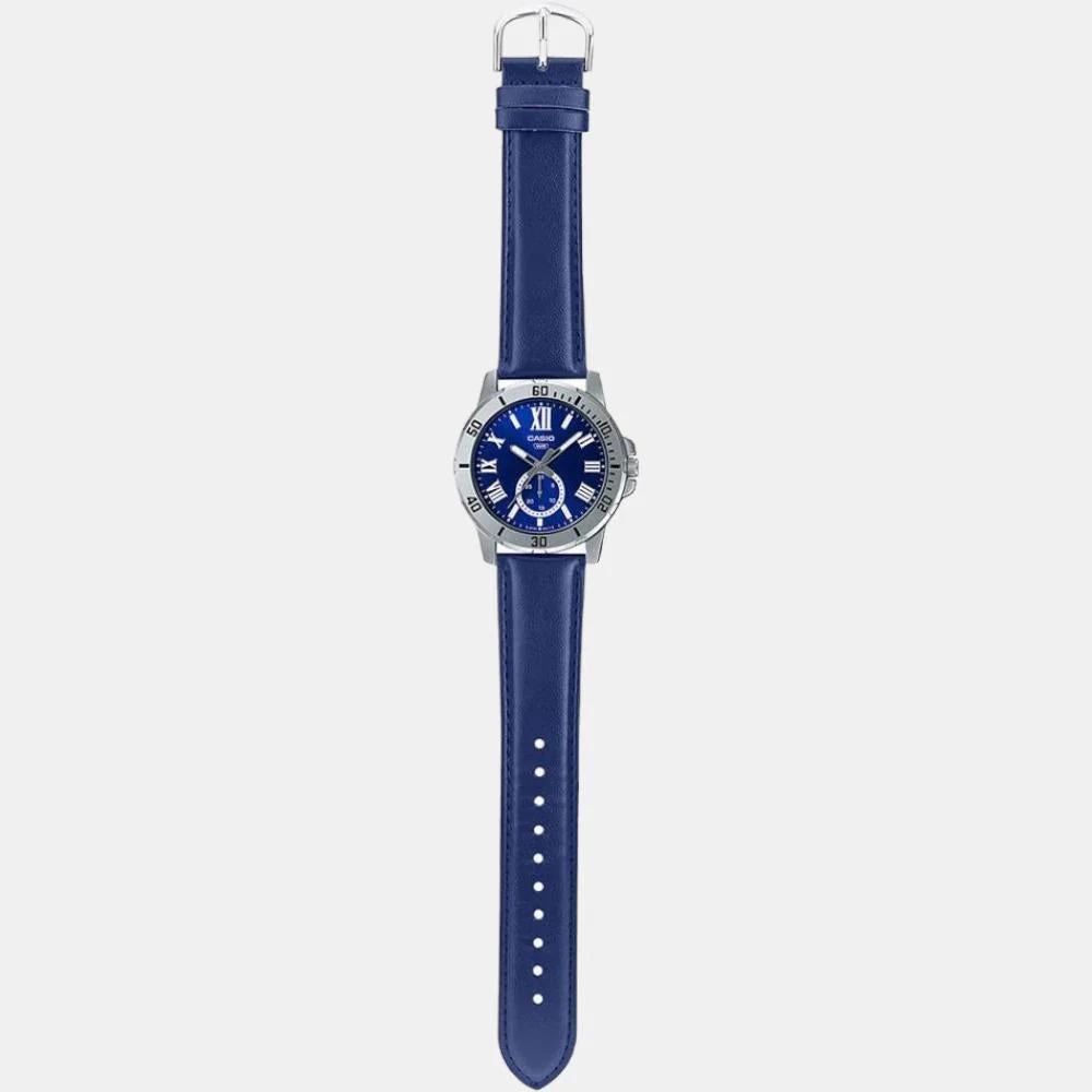 Enticer Men Quartz Blue Dial Chronograph Leather Watch A2073 - Image 5