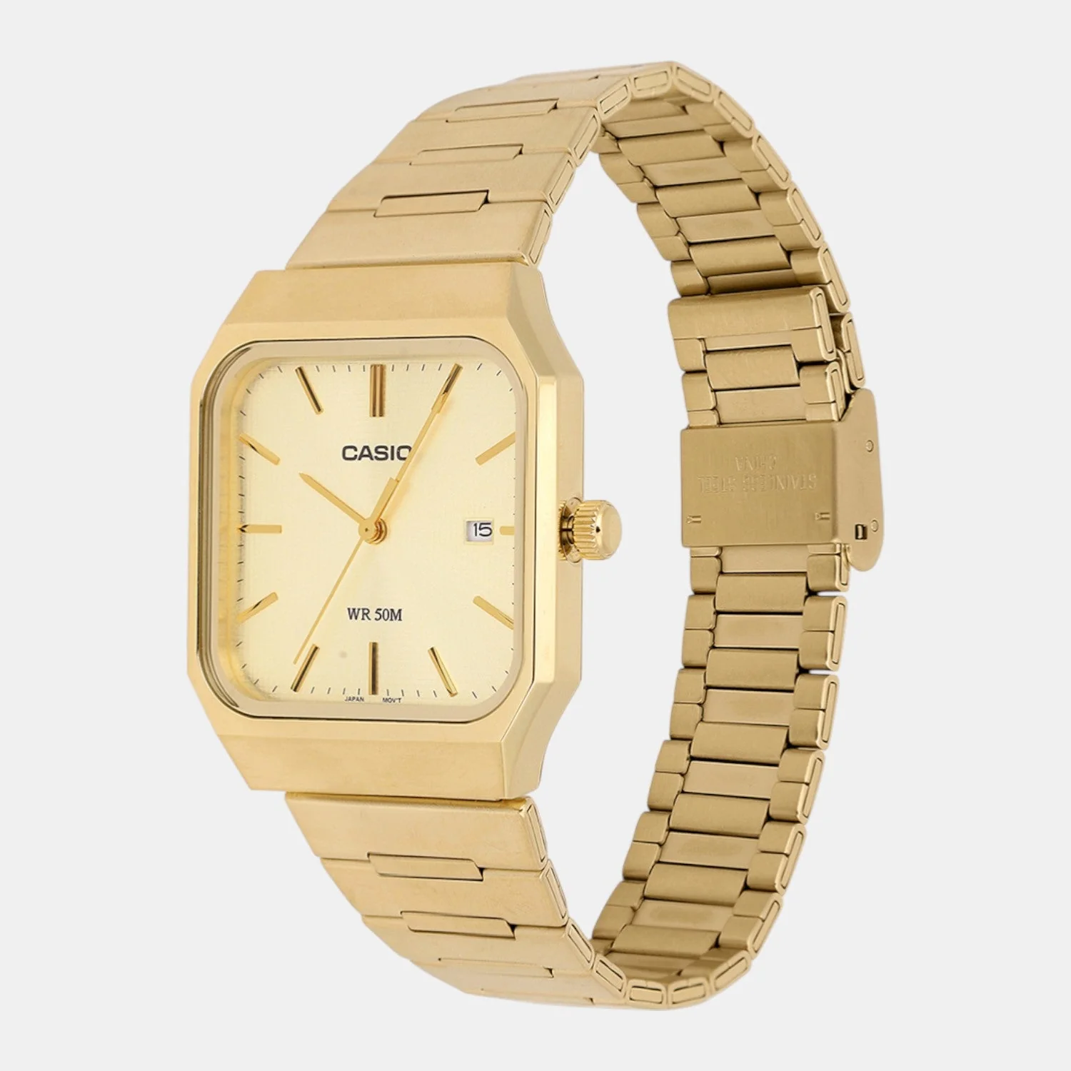 Enticer Men Quartz Gold Dial Analog Stainless Steel Watch A2470 - Image 4