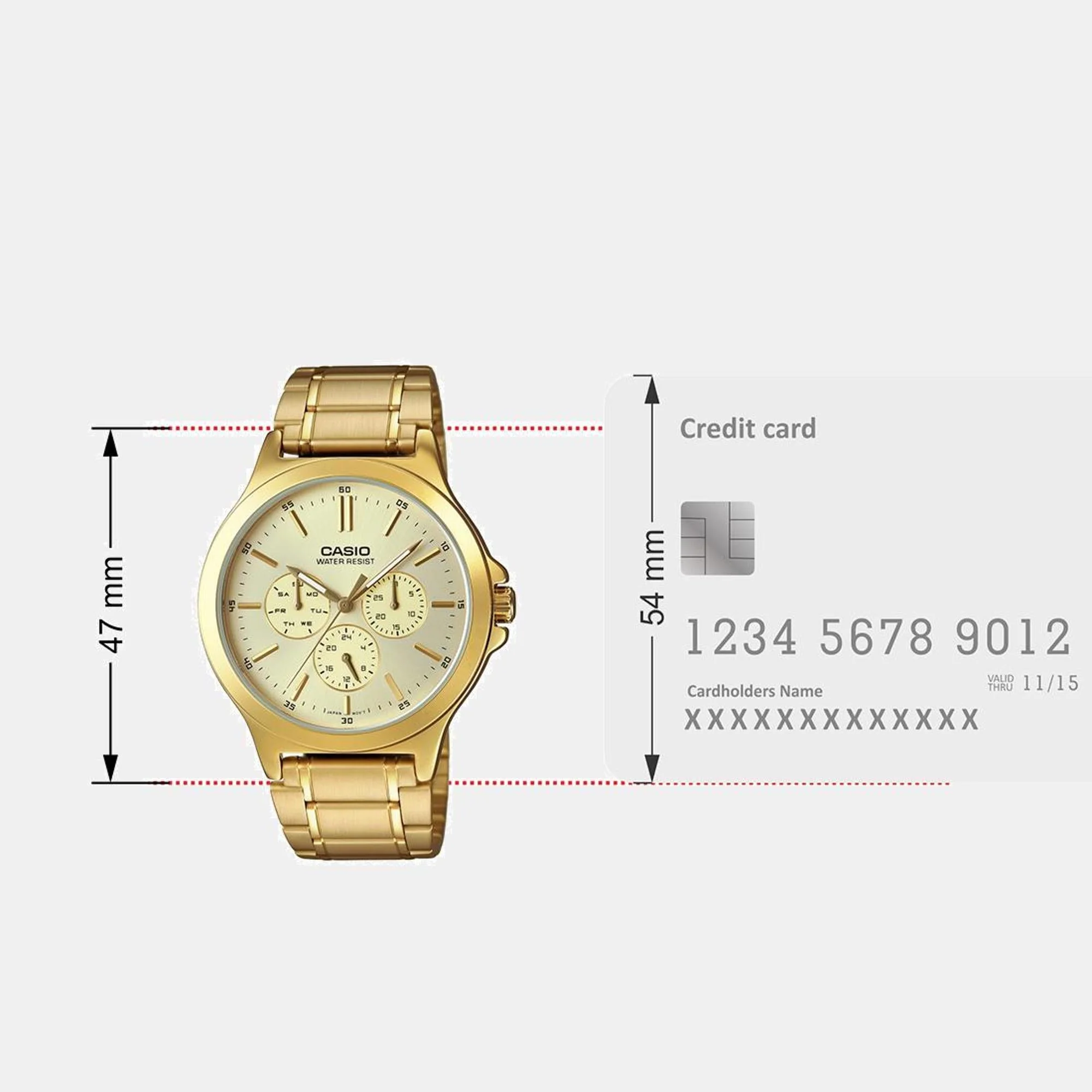 Enticer Men Quartz Gold Dial Multi-Function Stainless Steel Watch A2319 - Image 8