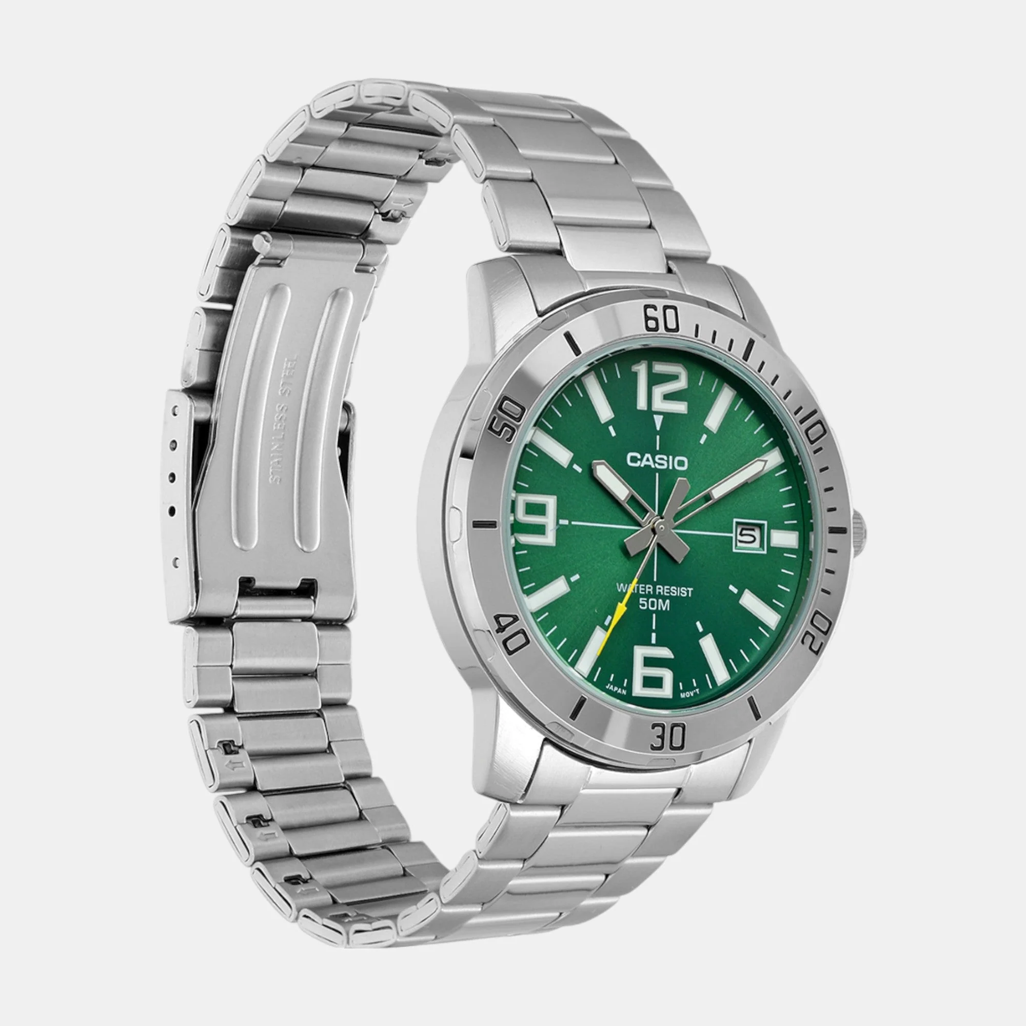 Enticer Men Quartz Green Dial Analog Stainless Steel Watch A2335 - Image 3
