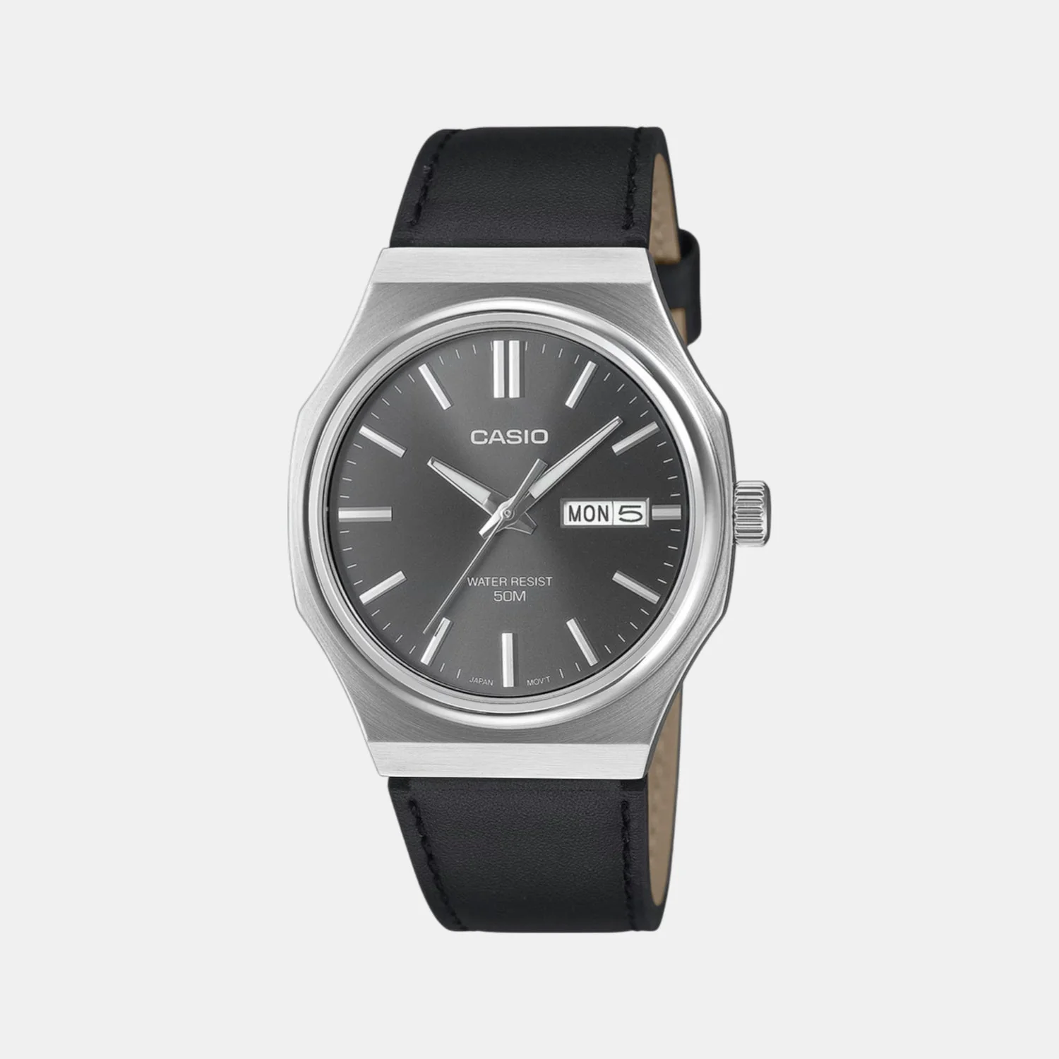 Enticer Men Quartz Grey Dial Analog Leather Watch A2419