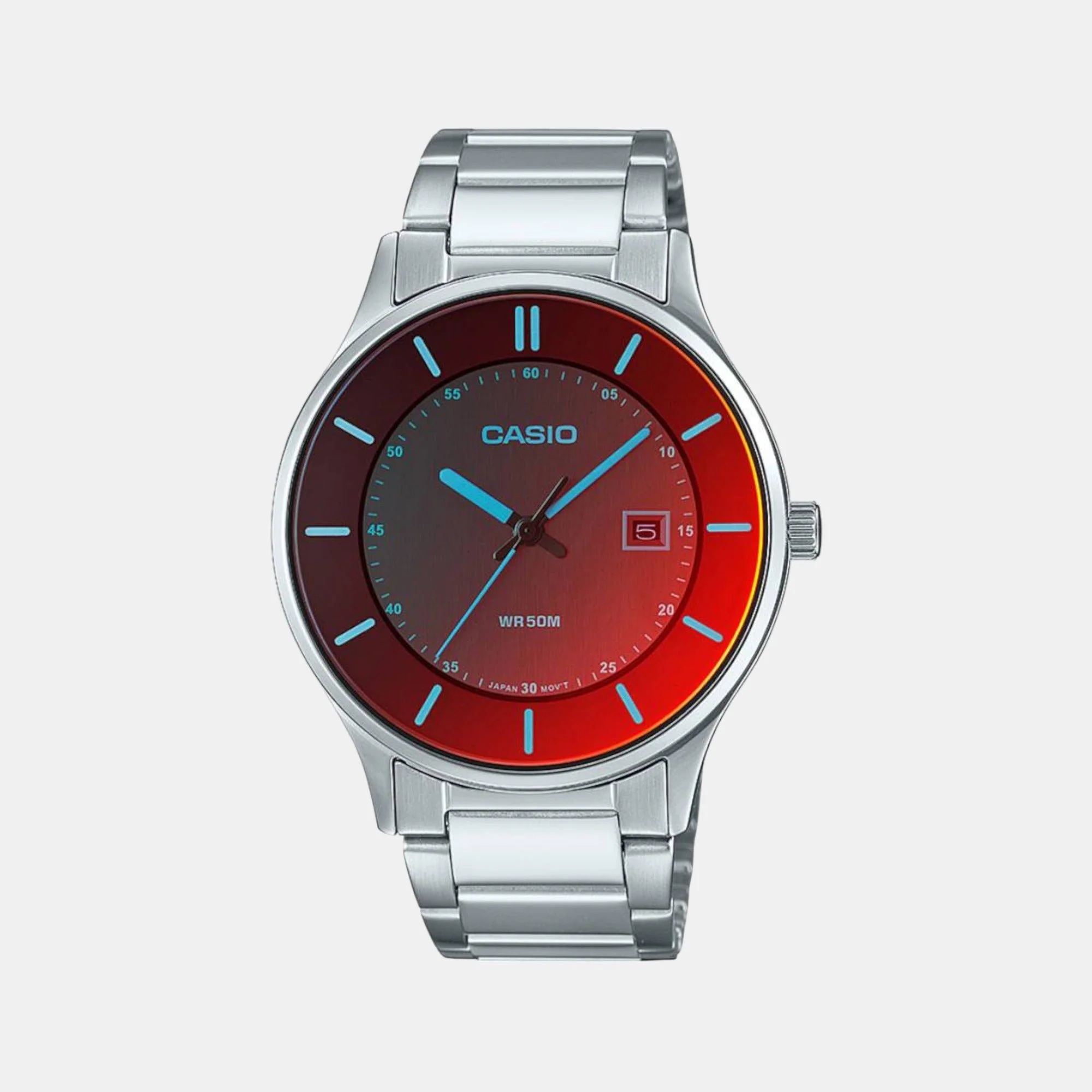 Enticer Men Quartz Red Dial Analog Stainless Steel Watch A2109