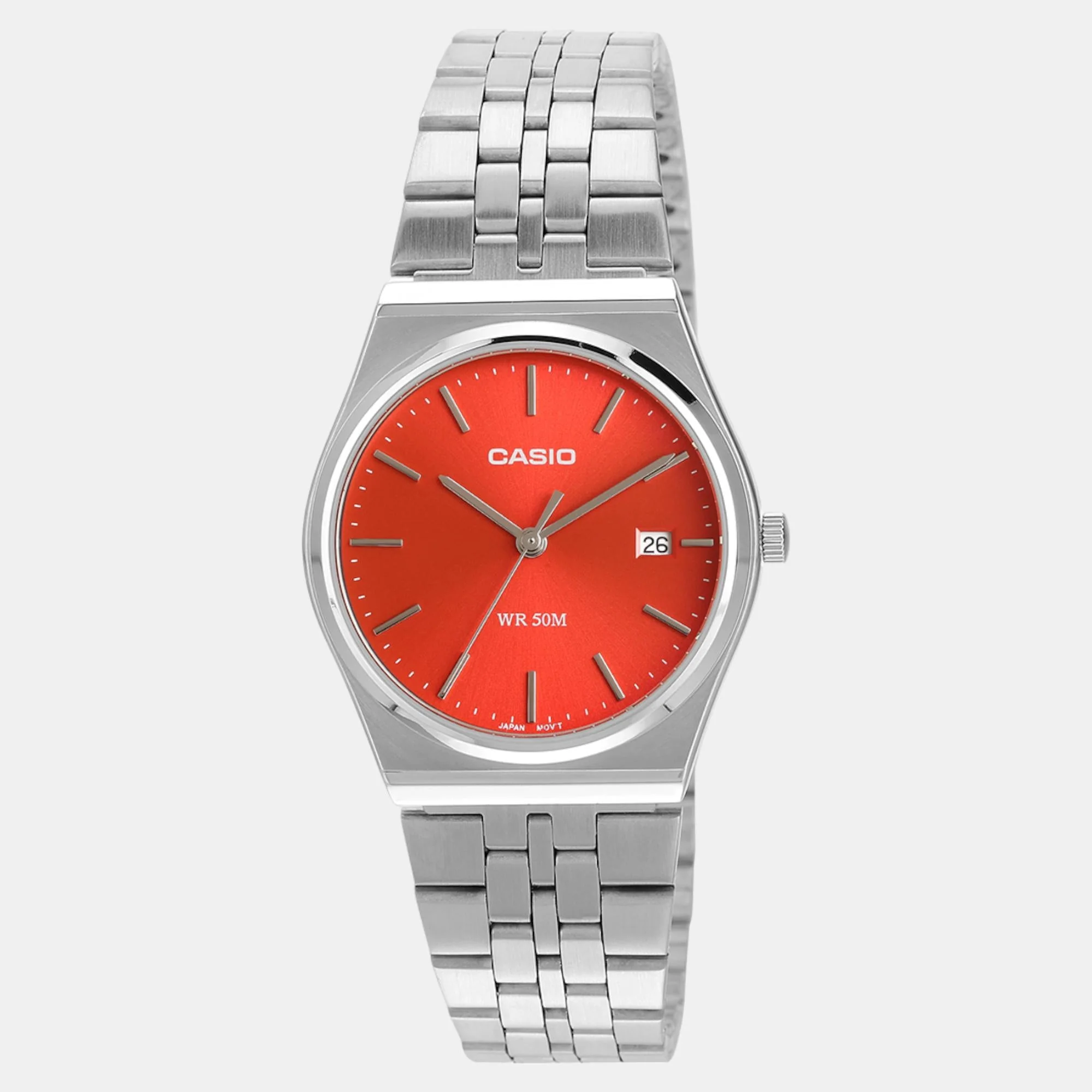 Enticer Men Quartz Red Dial Analog Stainless Steel Watch A2237