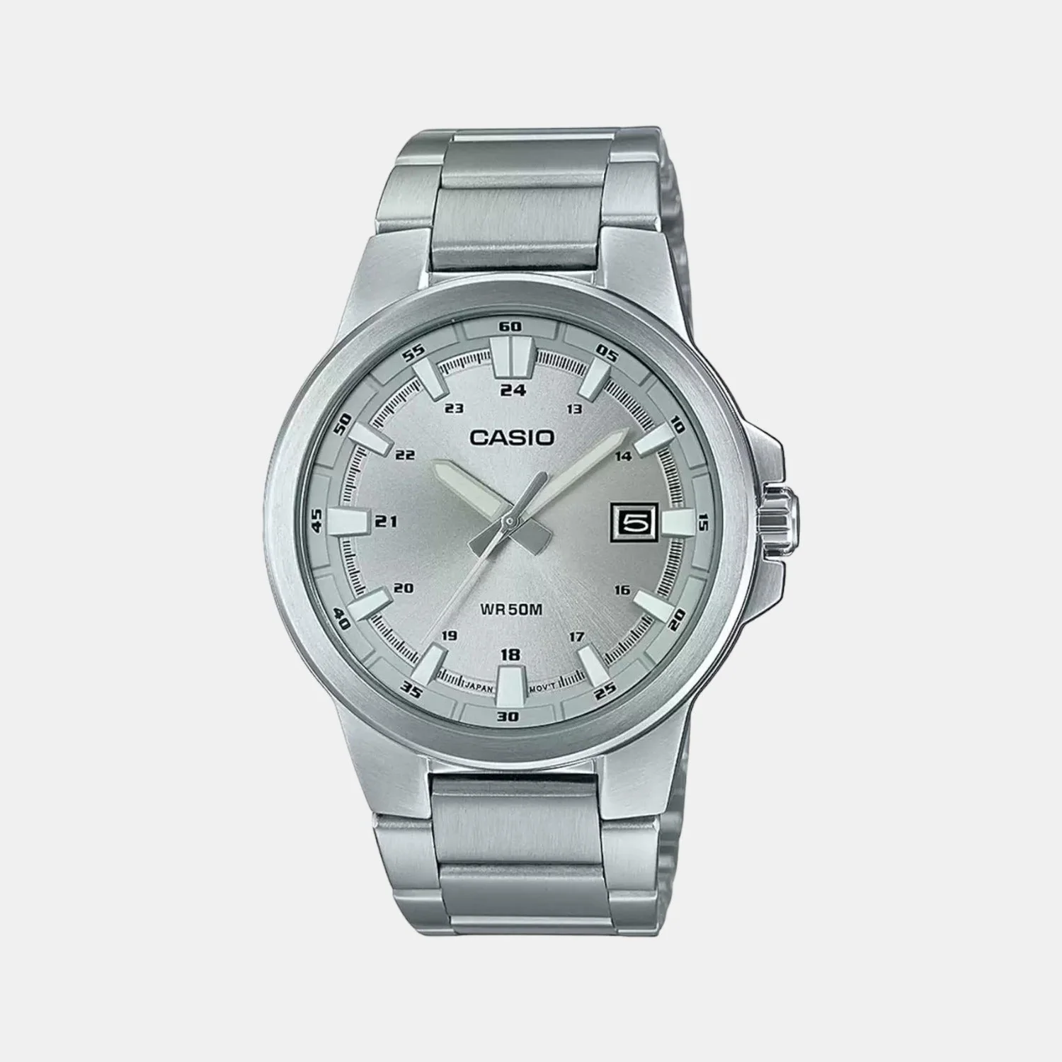 Enticer Men Quartz Silver Dial Analog Stainless Steel Watch A1823