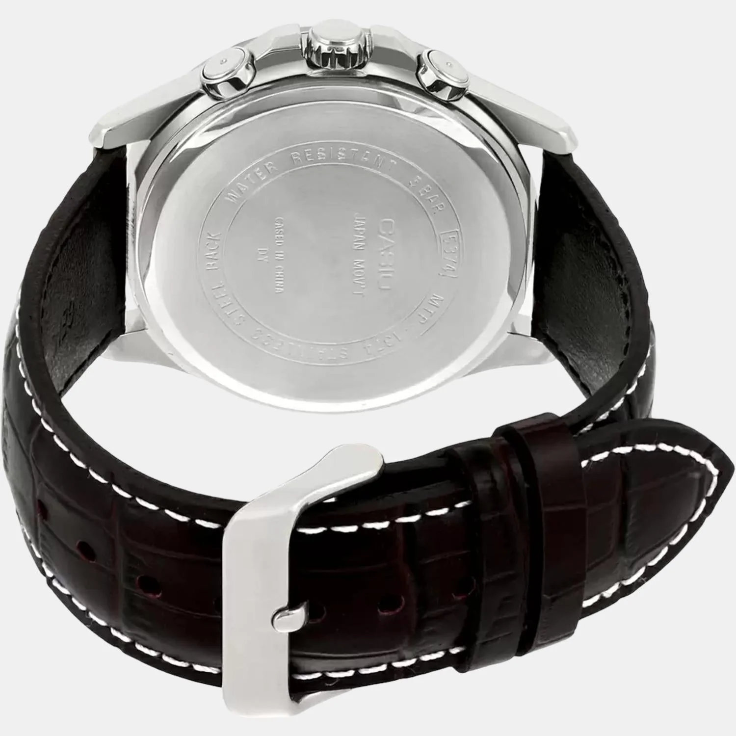 Enticer Men Quartz Silver Dial Chronograph Leather Watch A835 - Image 5
