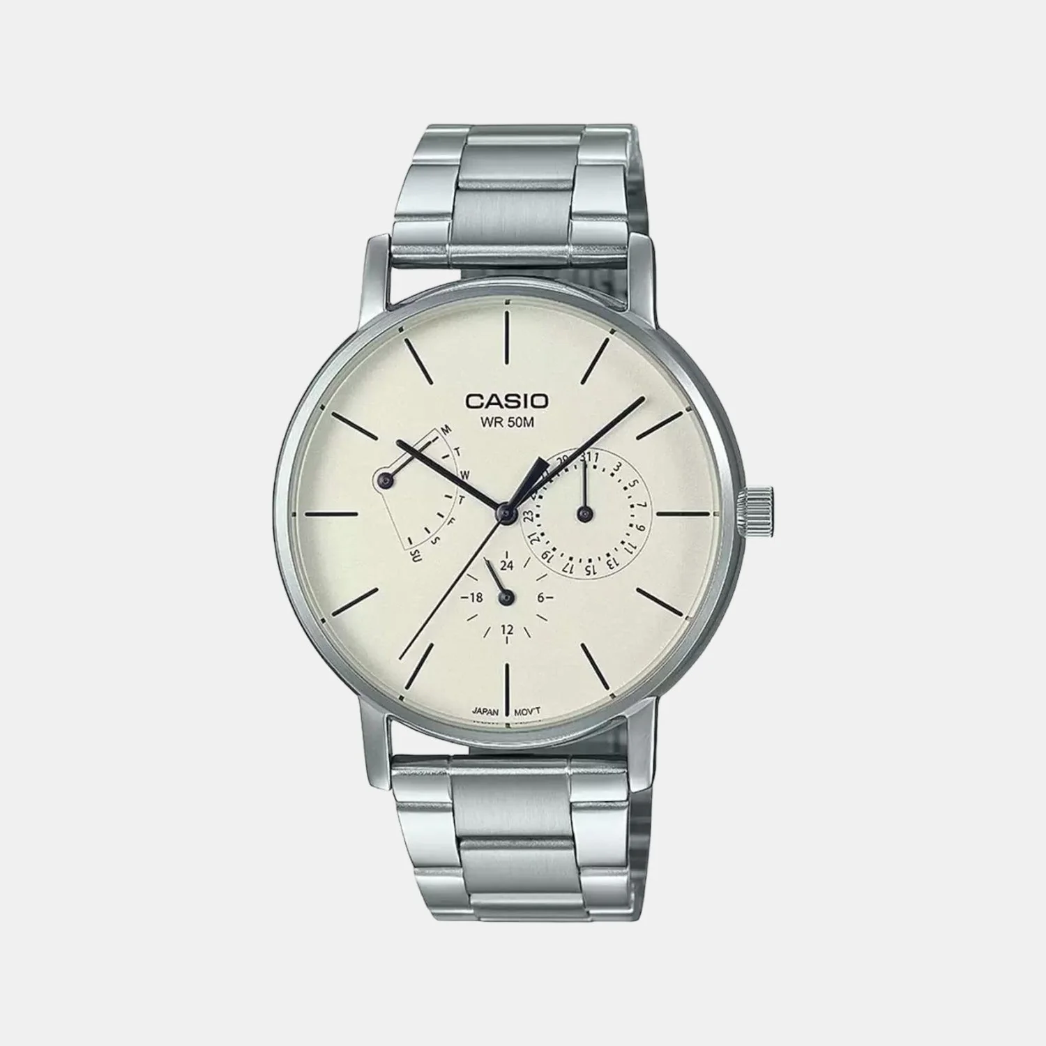 Enticer Men Quartz Silver Dial Chronograph Stainless Steel Watch A1840