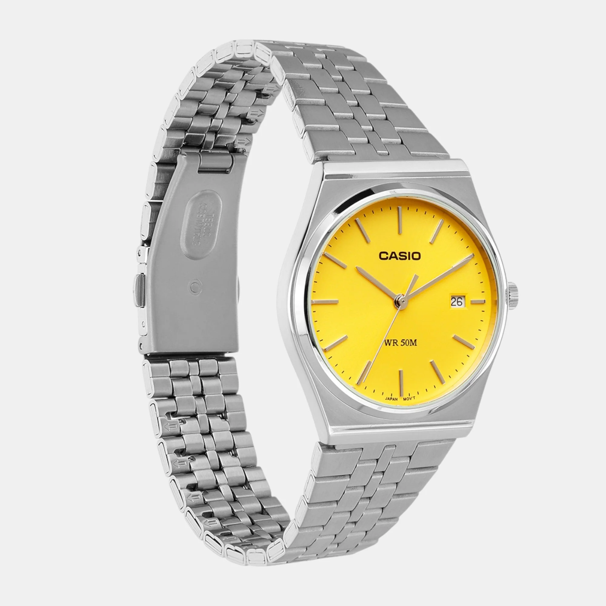 Enticer Men Quartz Yellow Dial Analog Stainless Steel Watch A2238 - Image 3