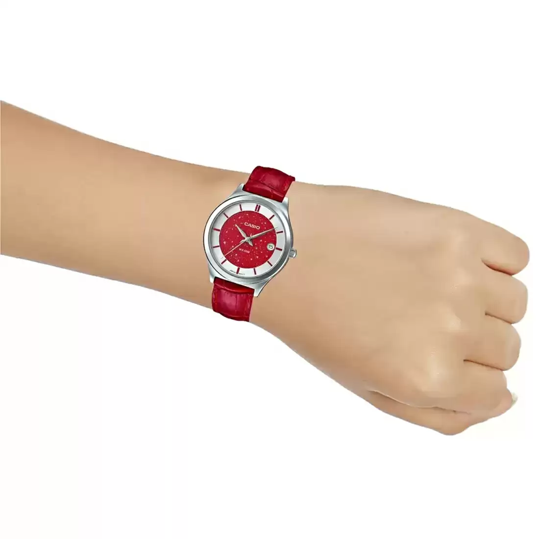 Casio Enticer Red Dial Women 34mm - Image 3