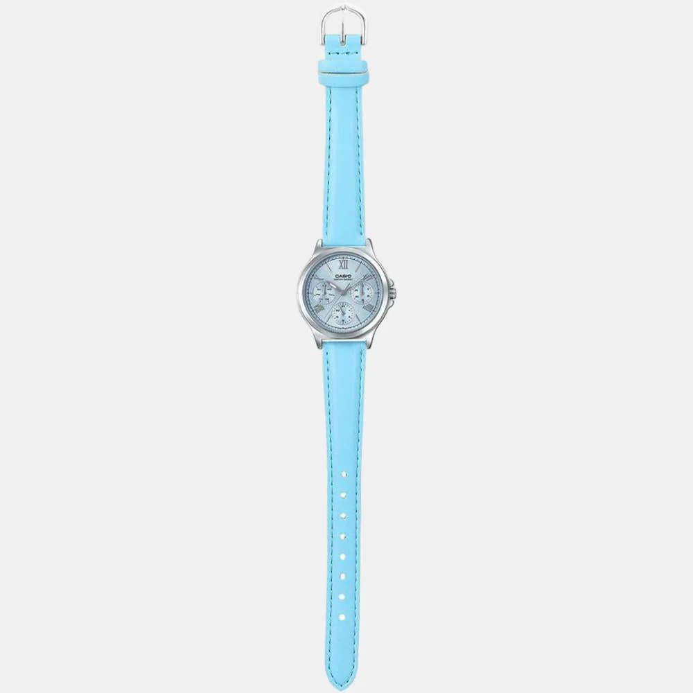Enticer Women Quartz Blue Dial Chronograph Leather Watch A1701 - Image 5