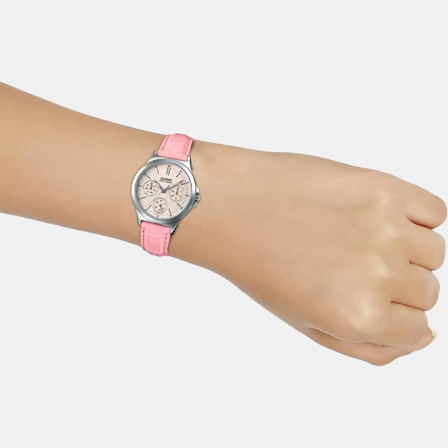 Enticer Women Quartz Pink Dial Multi-Function Leather Watch A1150 - Image 7