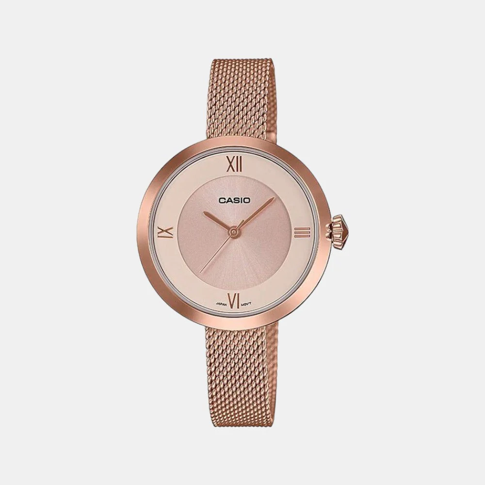 Enticer Women Quartz Rose Gold Dial Analog Stainless Steel Watch A1852