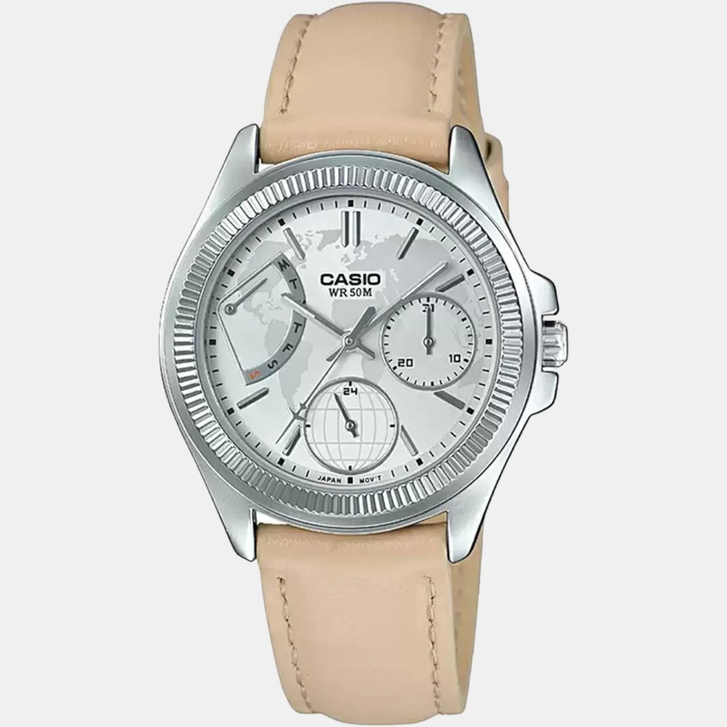 Enticer Women Quartz Silver Dial Chronograph Leather Watch A1581 - Image 2