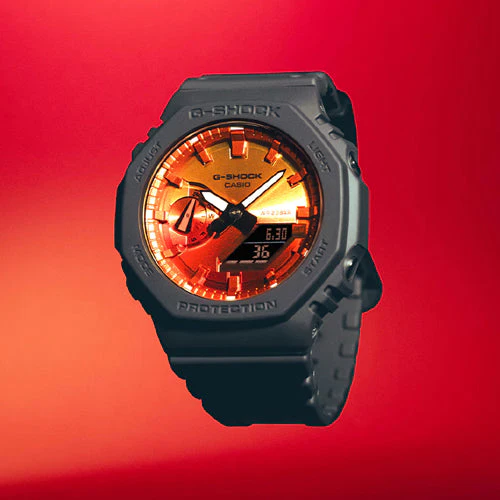 Casio G-Shock 2100 Series Orange Dial Men 45.4mm G1659 GA-2100FLS-8A4DR - Image 3