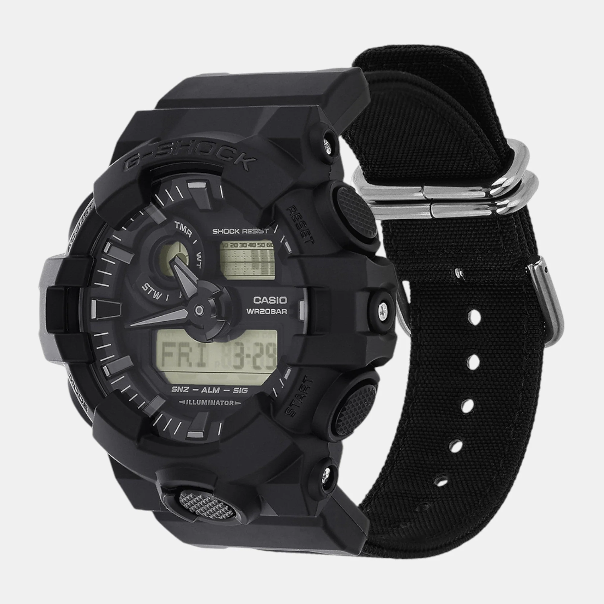G-Shock Men Quartz Black Dial Analog-Digital Fabric Watch G1525 - Image 3