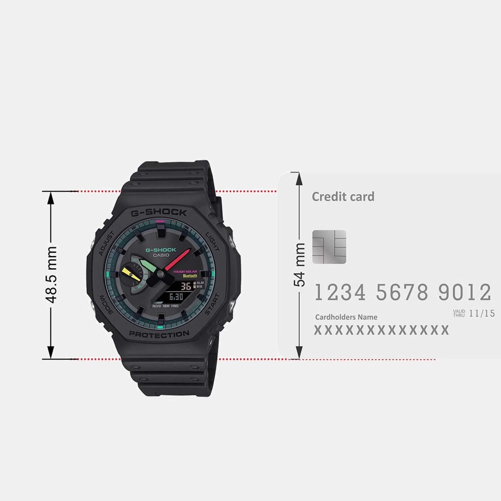 G-Shock Men Quartz Black Dial Analog-Digital Resin Watch G1554 - Image 8