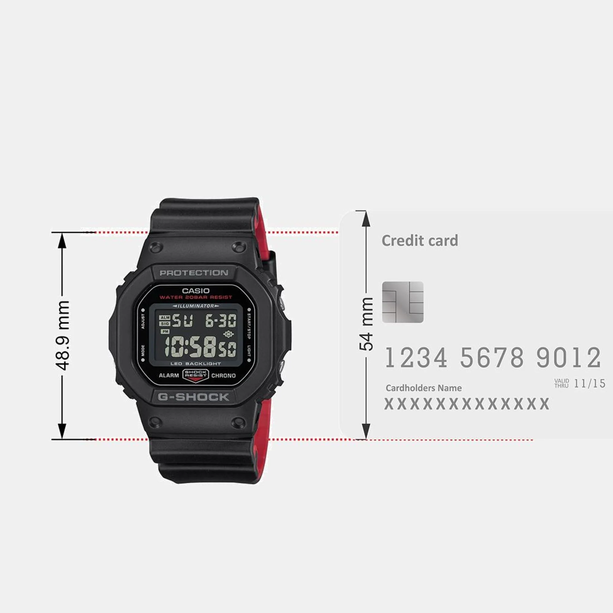G-Shock Men Quartz Black Dial Digital Resin Watch G1515 - Image 9