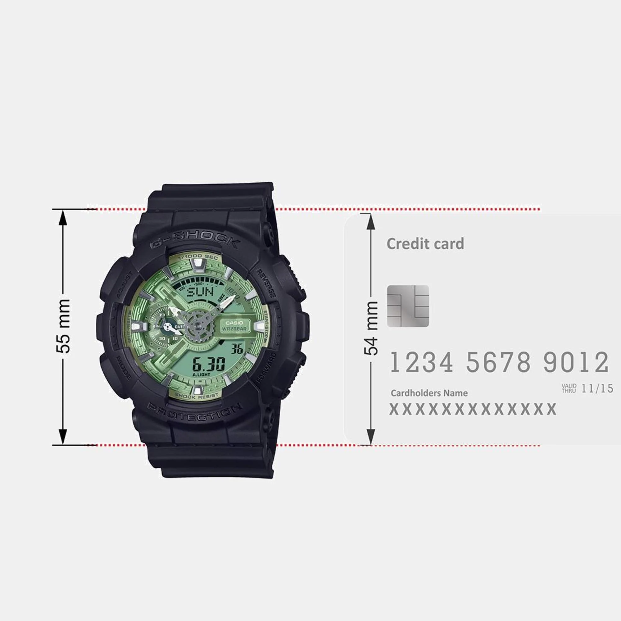 G-Shock Men Quartz Green Dial Analog-Digital Resin Watch G1519 - Image 9