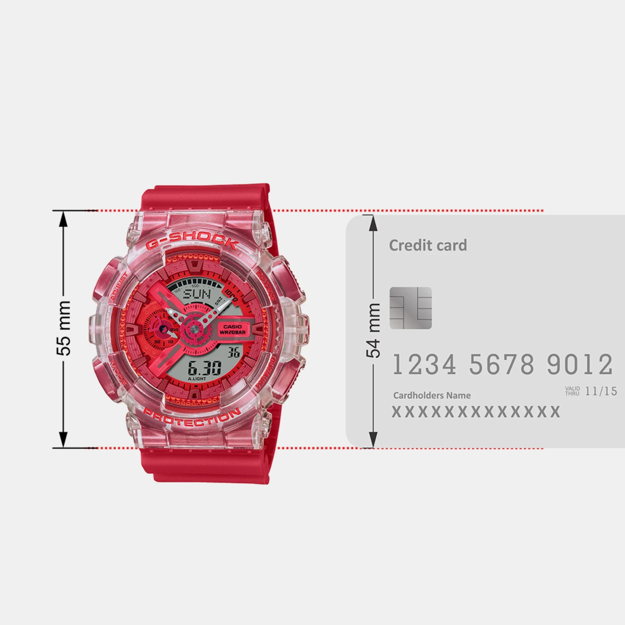 G-Shock Men Quartz Red Dial Analog-Digital Resin Watch G1366 - Image 7
