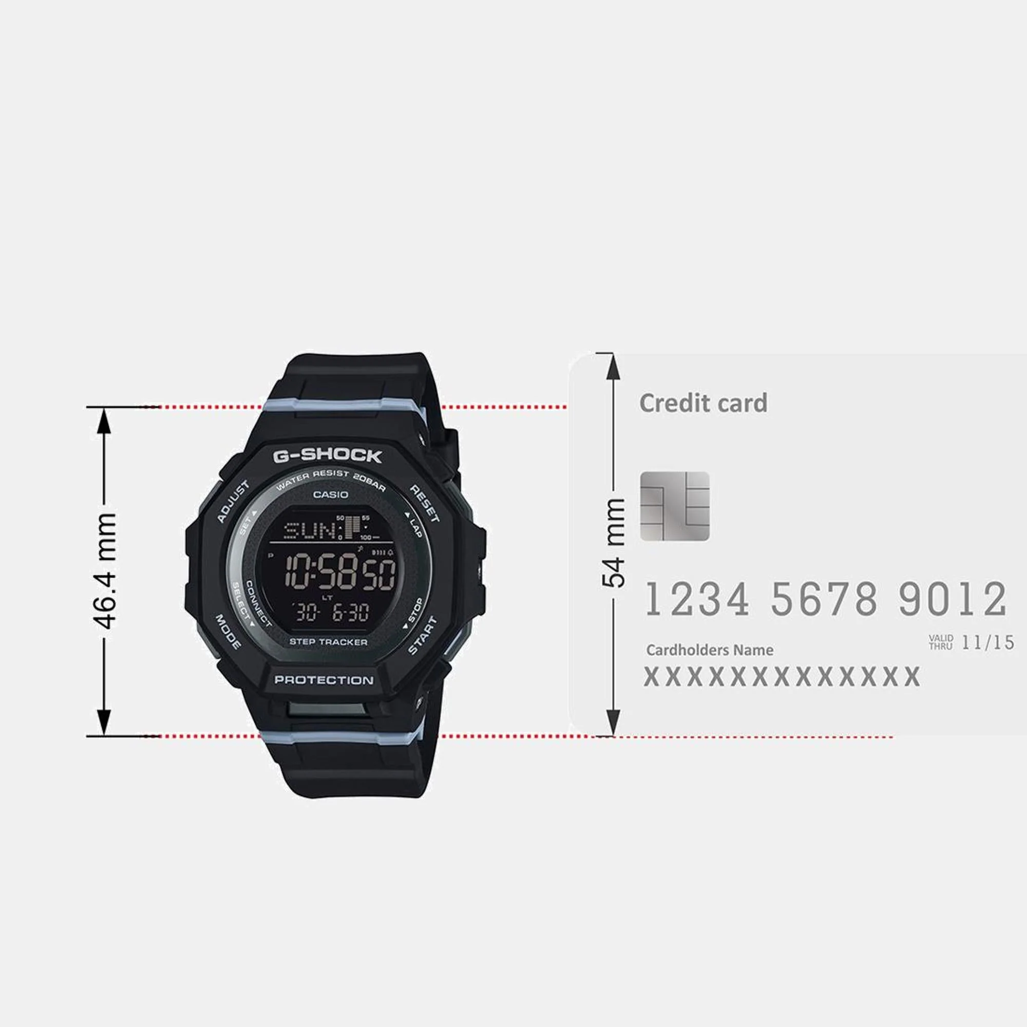 G-Shock Women Quartz Black Dial Digital Resin Watch G1617 - Image 9