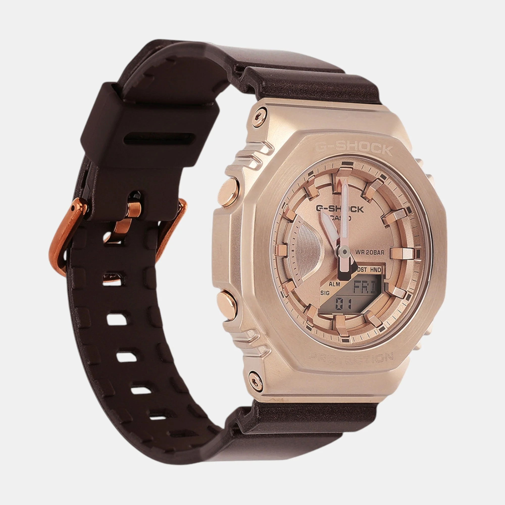G-Shock Women Quartz Rose Gold Dial Analog-Digital Resin Watch G1574 - Image 2
