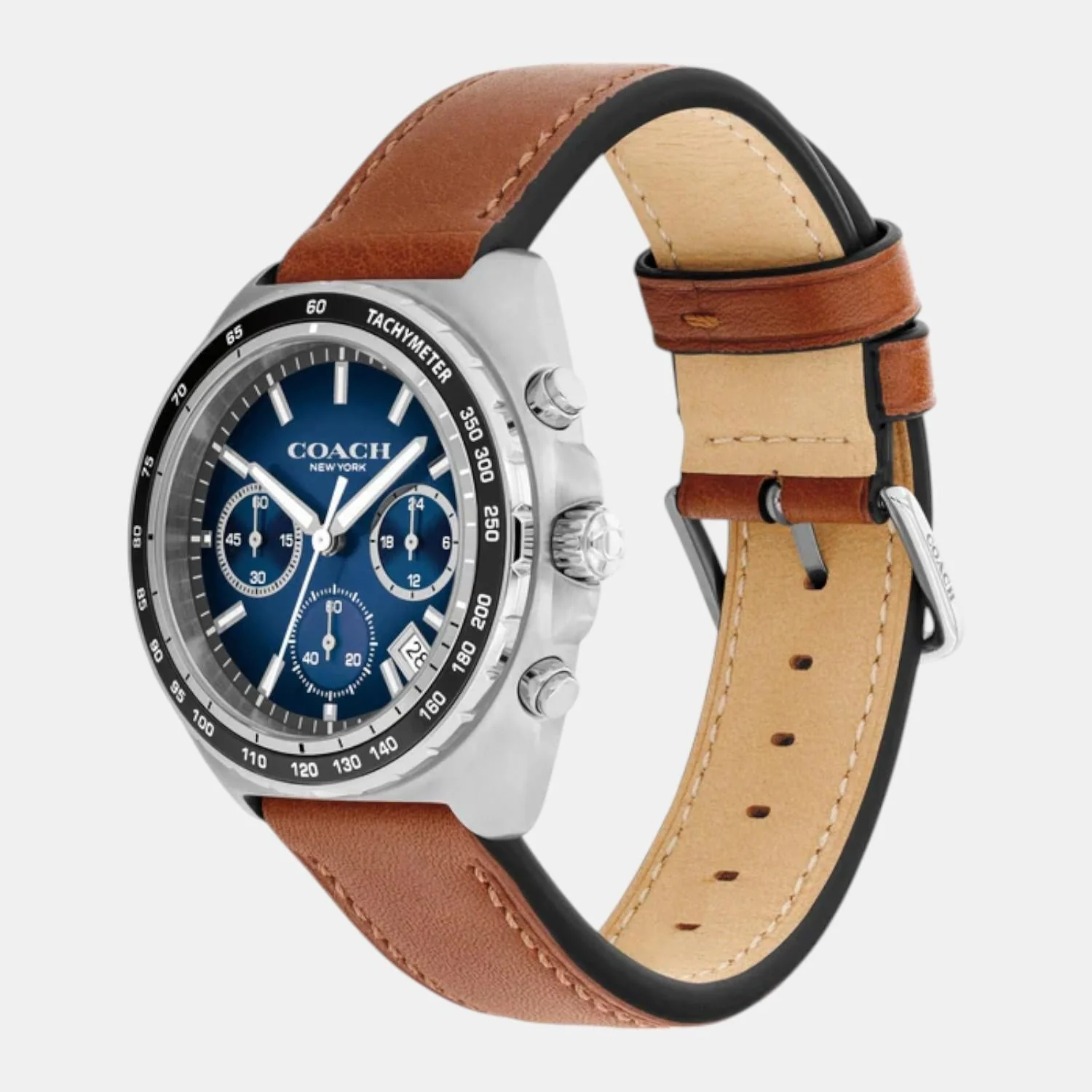 Charter Men Quartz Blue Dial Chronograph Leather Watch 14602741 - Image 2