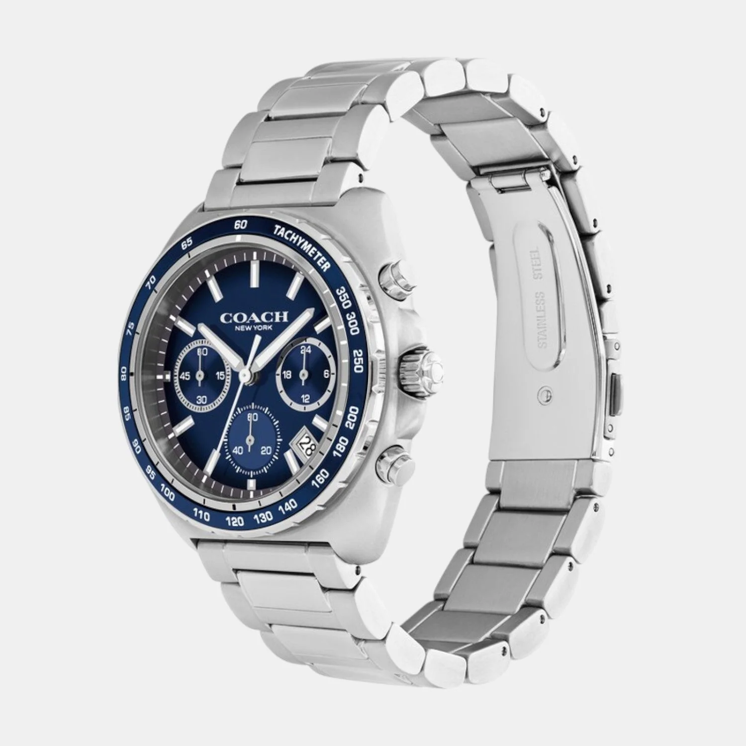 Charter Men Quartz Blue Dial Chronograph Stainless Steel Watch 14602737 - Image 2