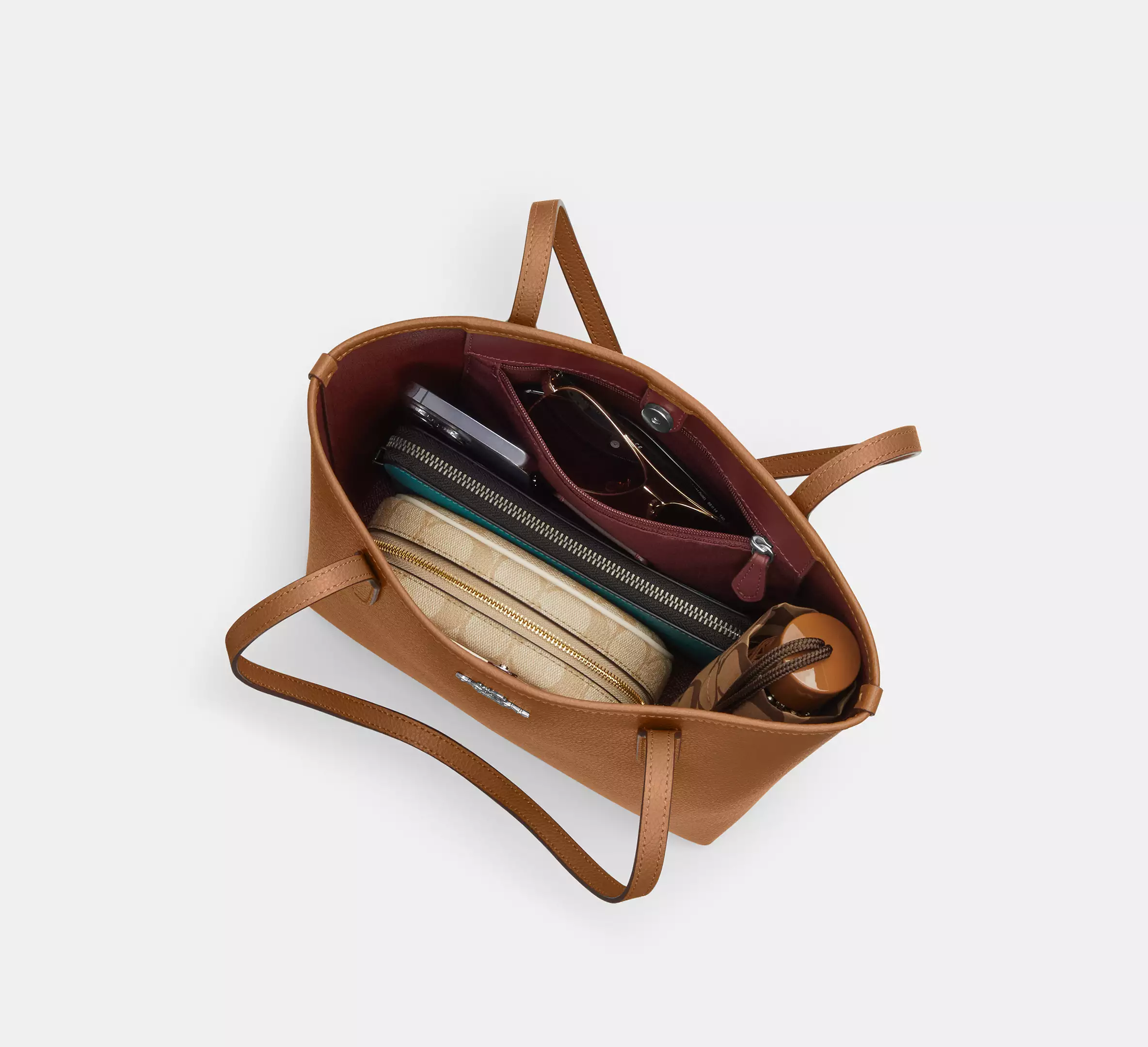 Coach Small City Tote Bag Light Saddle - Image 3