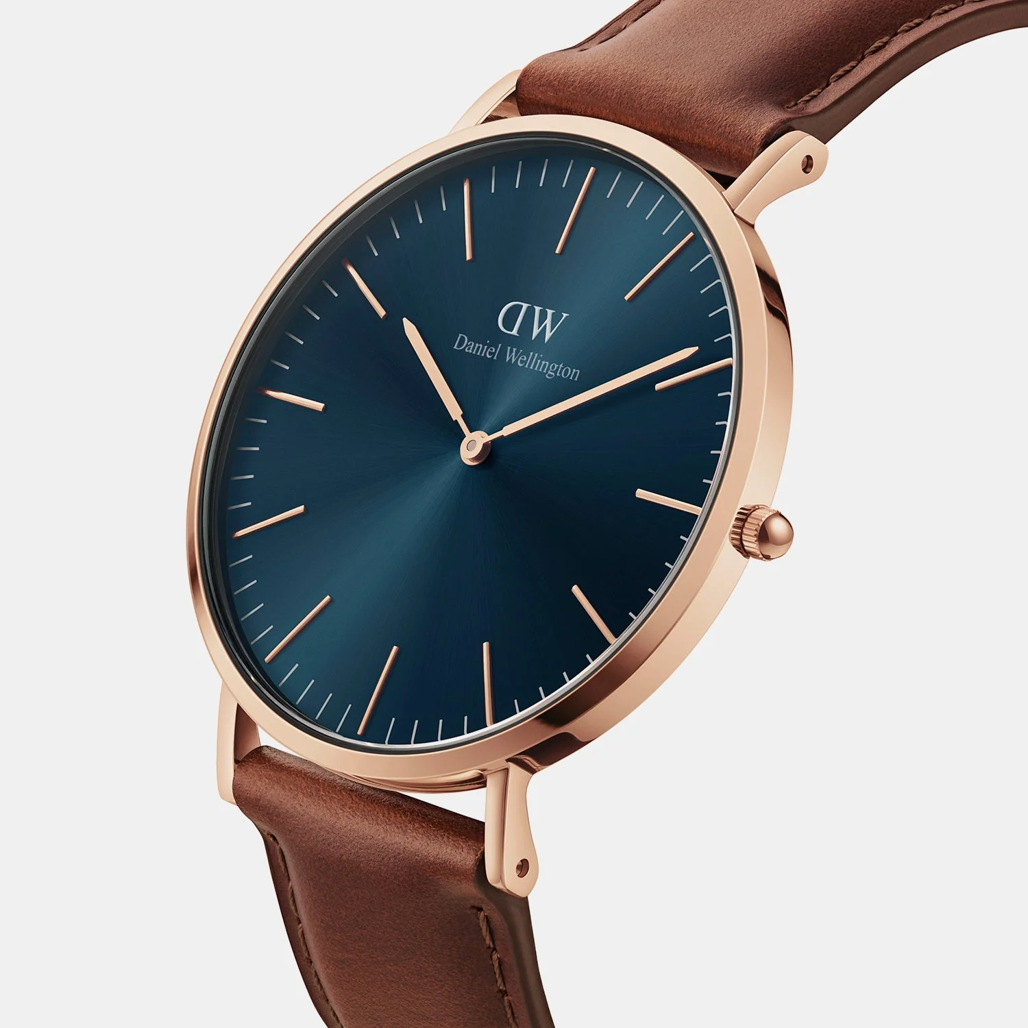 Classic Men Quartz Blue Dial Analog Leather Watch DW00100626K - Image 2