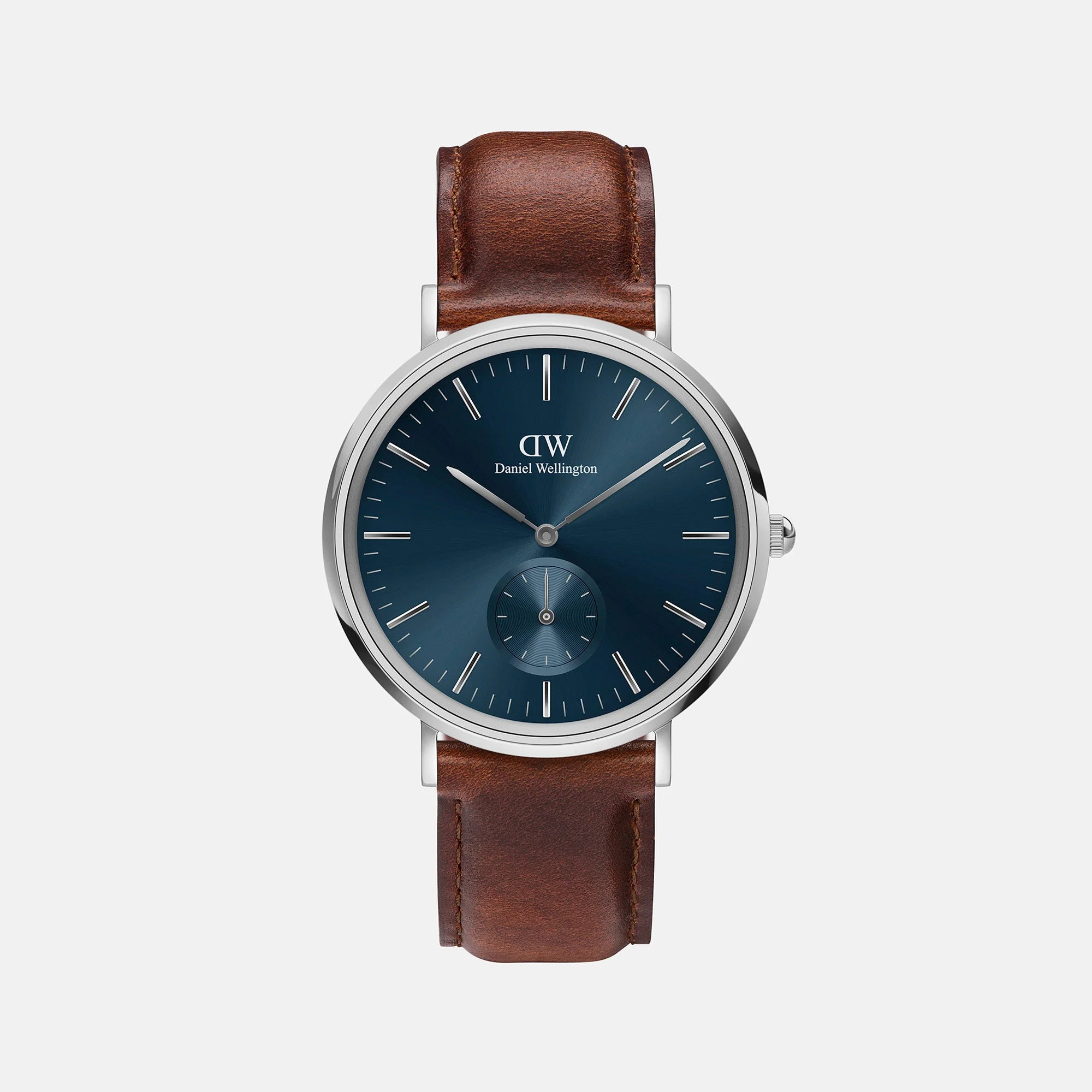 Classic Men Quartz Blue Dial Analog Leather Watch DW00100709K