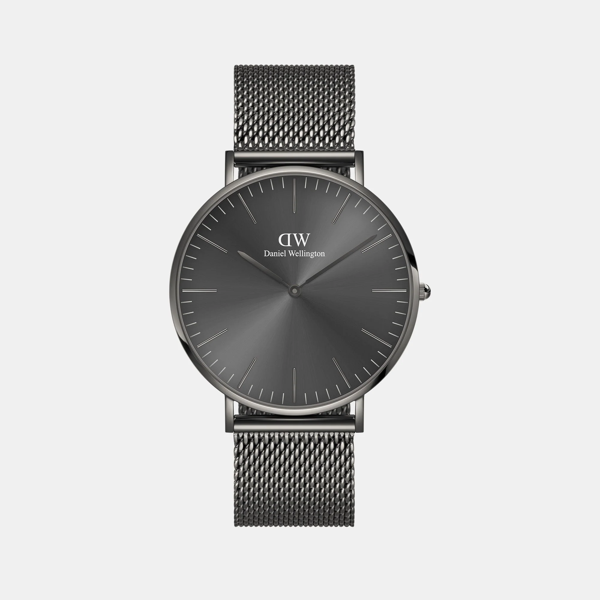 Classic Men Quartz Grey Dial Analog Stainless Steel Watch DW00100630K