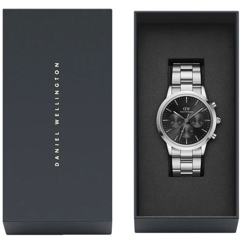 Daniel Wellington Iconic Chronograph Link Onyx B Black Sunray Dial Men 42mm DW00100645 - Image 3
