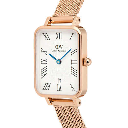Daniel Wellington Quadro Melrose Roman Numerals Date White Dial Women 20*26mm DW00100860 - Image 3