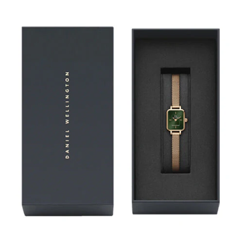 Daniel Wellington Quadro Mini Melrose Rose Gold Emerald Emerald Sunray Dial Women 15.4mm*18.2mm DW00100648 - Image 4