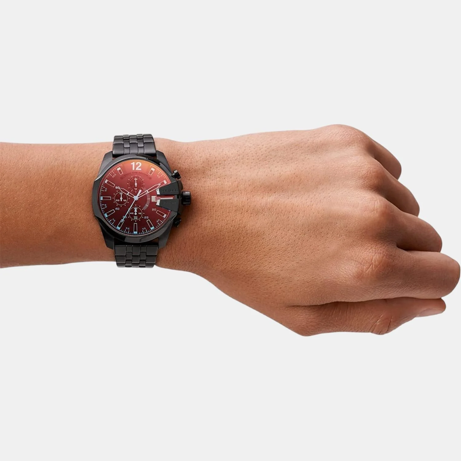 Baby Chief Men Quartz Red Dial Chronograph Stainless Steel Watch DZ4566 - Image 4
