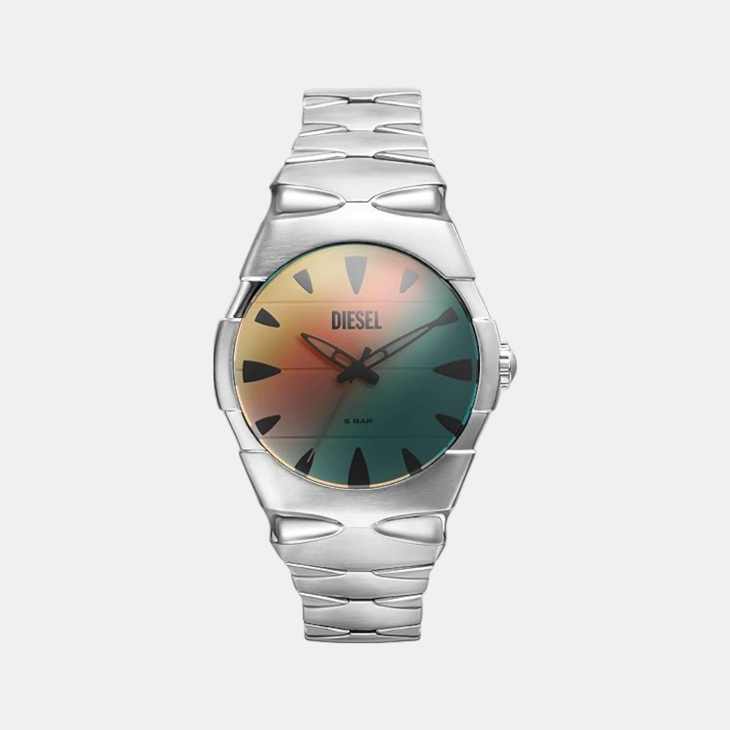 D-Sruptor Men Quartz Silver Dial Analog Stainless Steel Watch DZ2212
