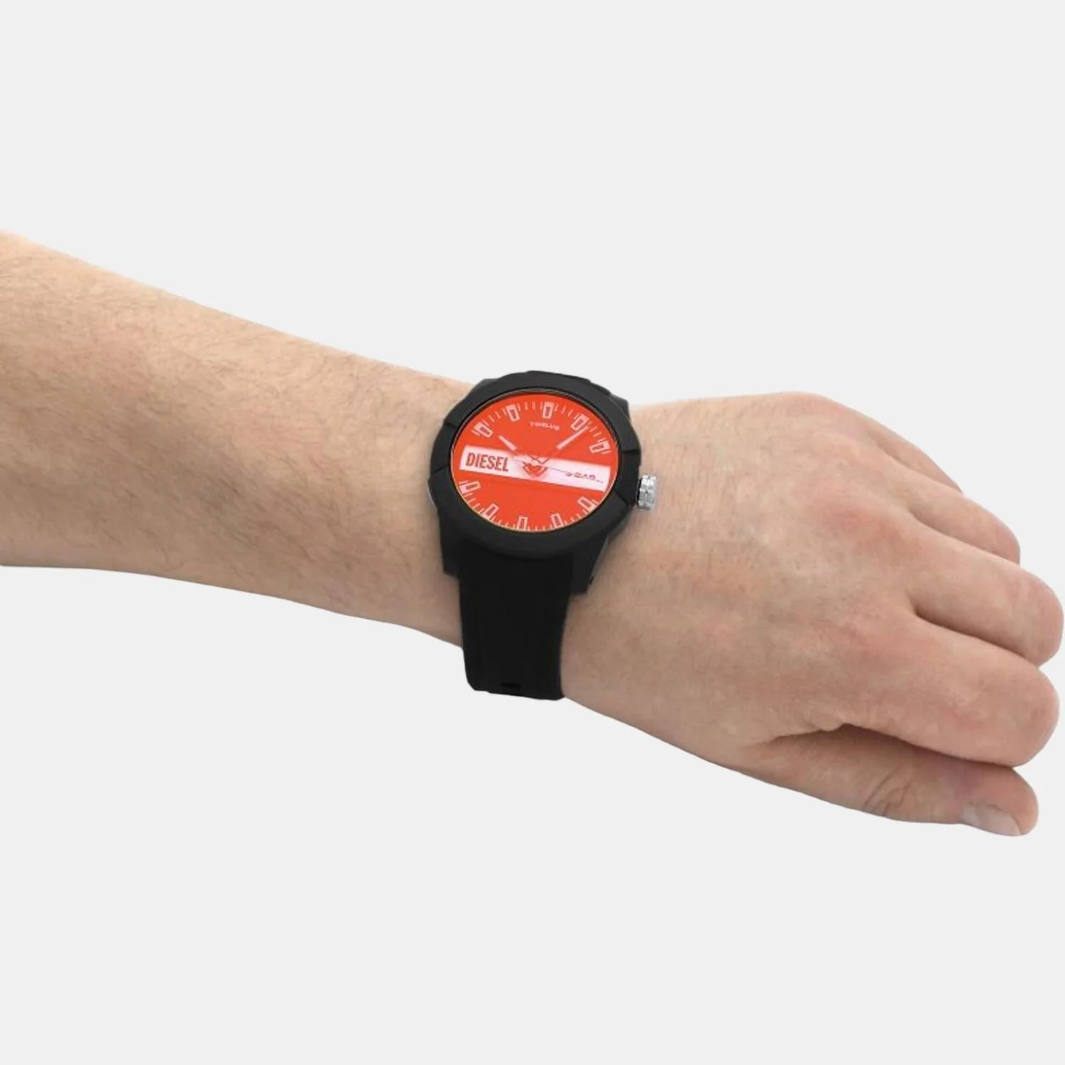 Double Up Men Quartz Brown Dial Analog Silicone Watch DZ1982 - Image 7