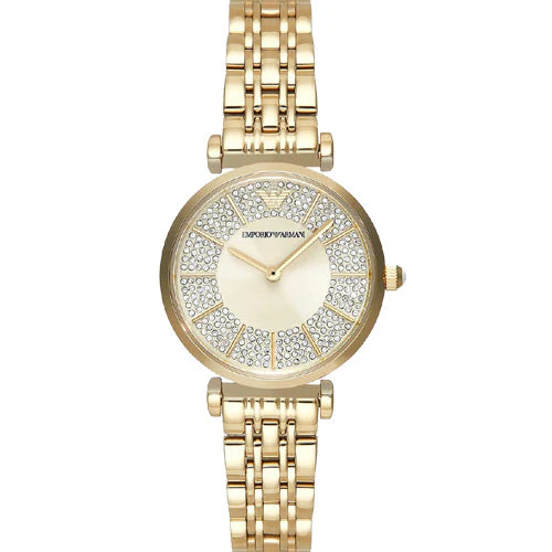 Emporio Armani Gianni T-Bar Gold Dial Women 32mm AR11608