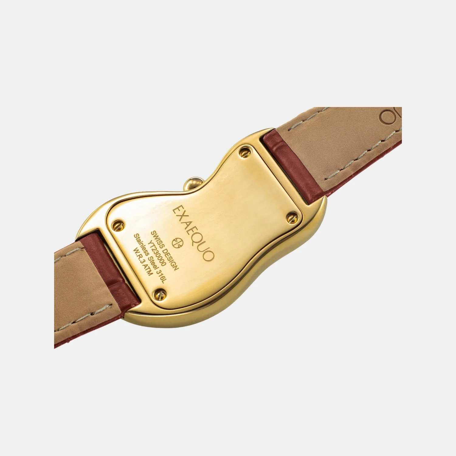 Classic Unisex Quartz Gold Dial Analog Leather Watch EX0002.0003 - Image 4