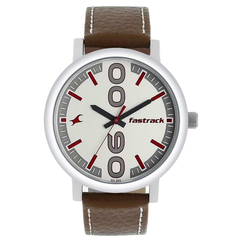 Bold White Dial & Brown Leather - Image 4