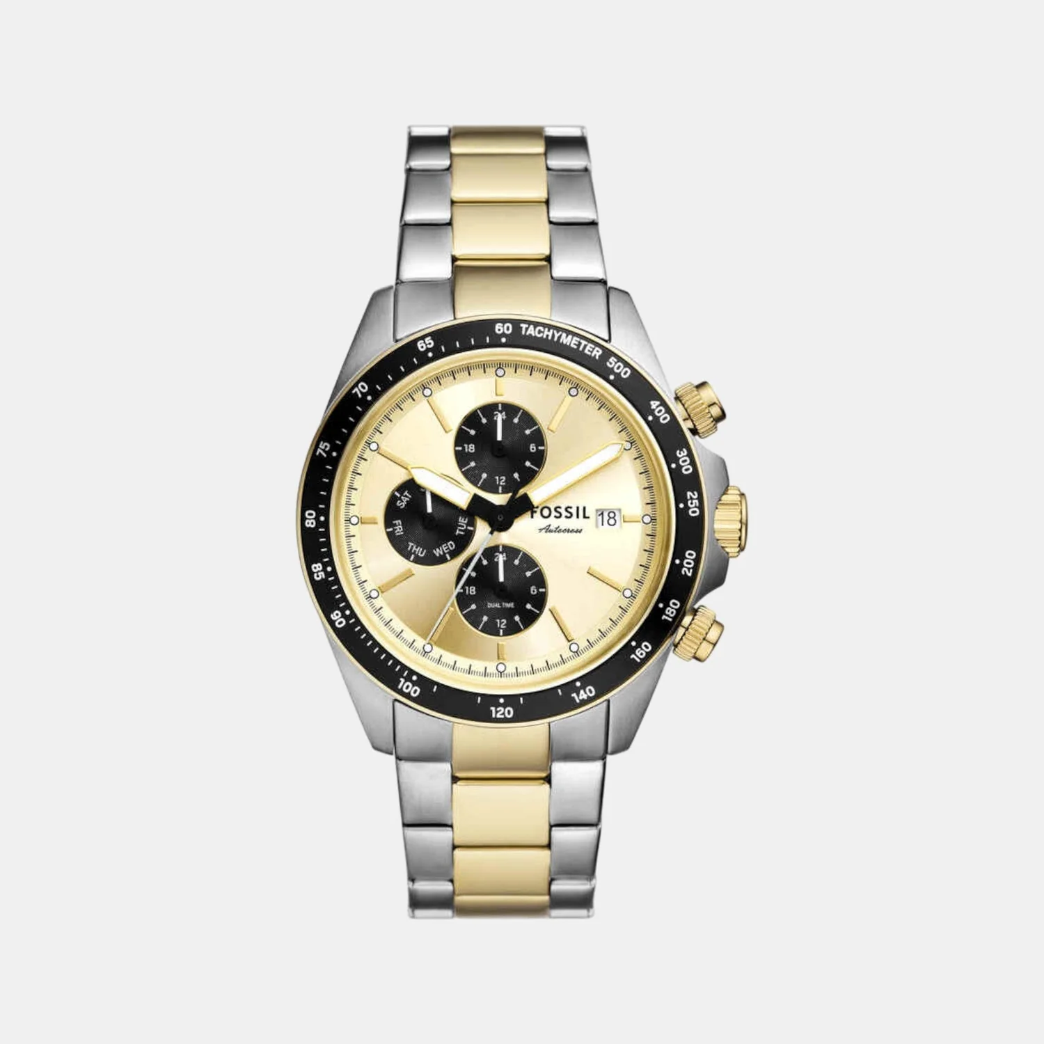 Autocross Men Quartz Gold Dial Chronograph Stainless Steel Watch FS6126