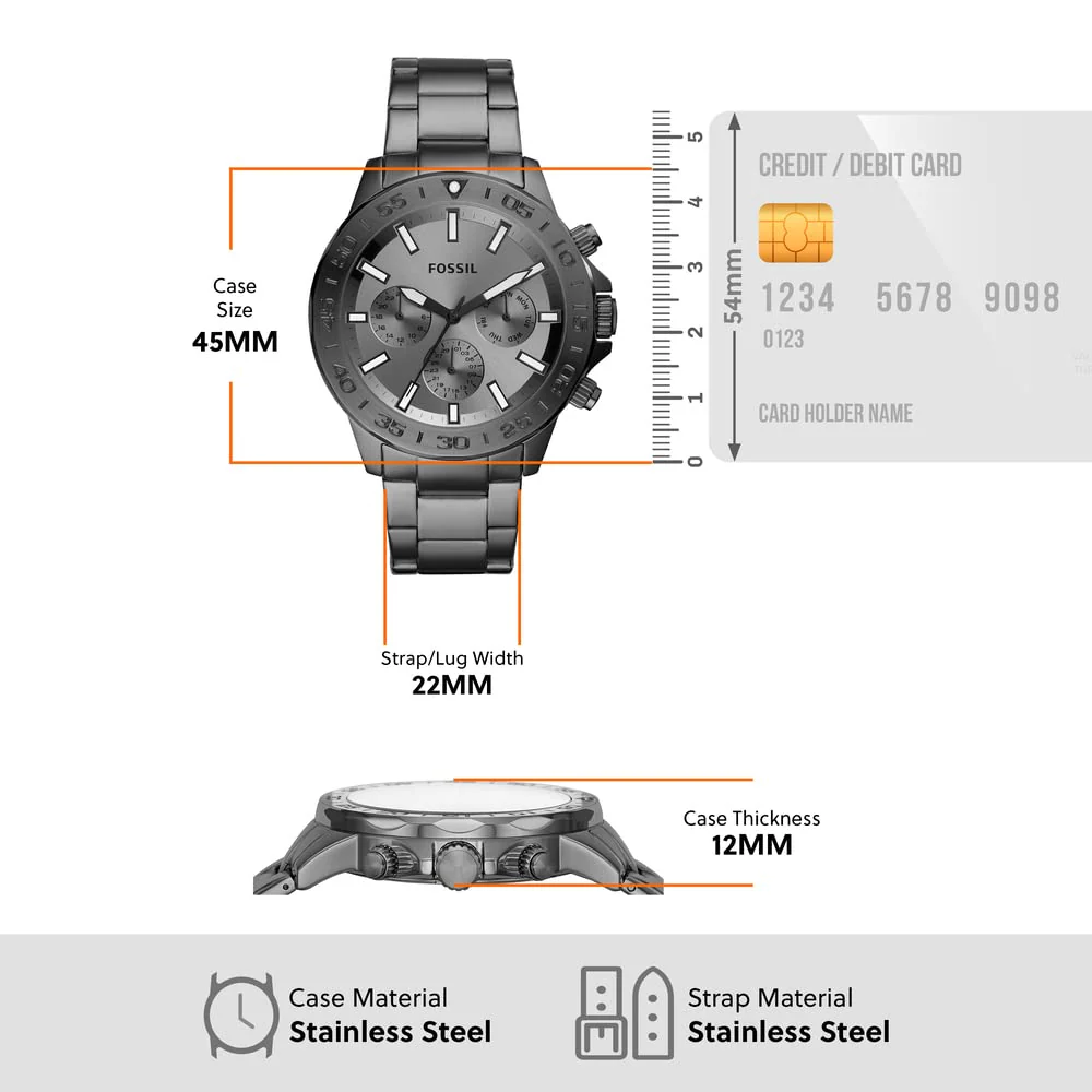 Fossil Bannon Grey Dial Men 45mm - Image 3