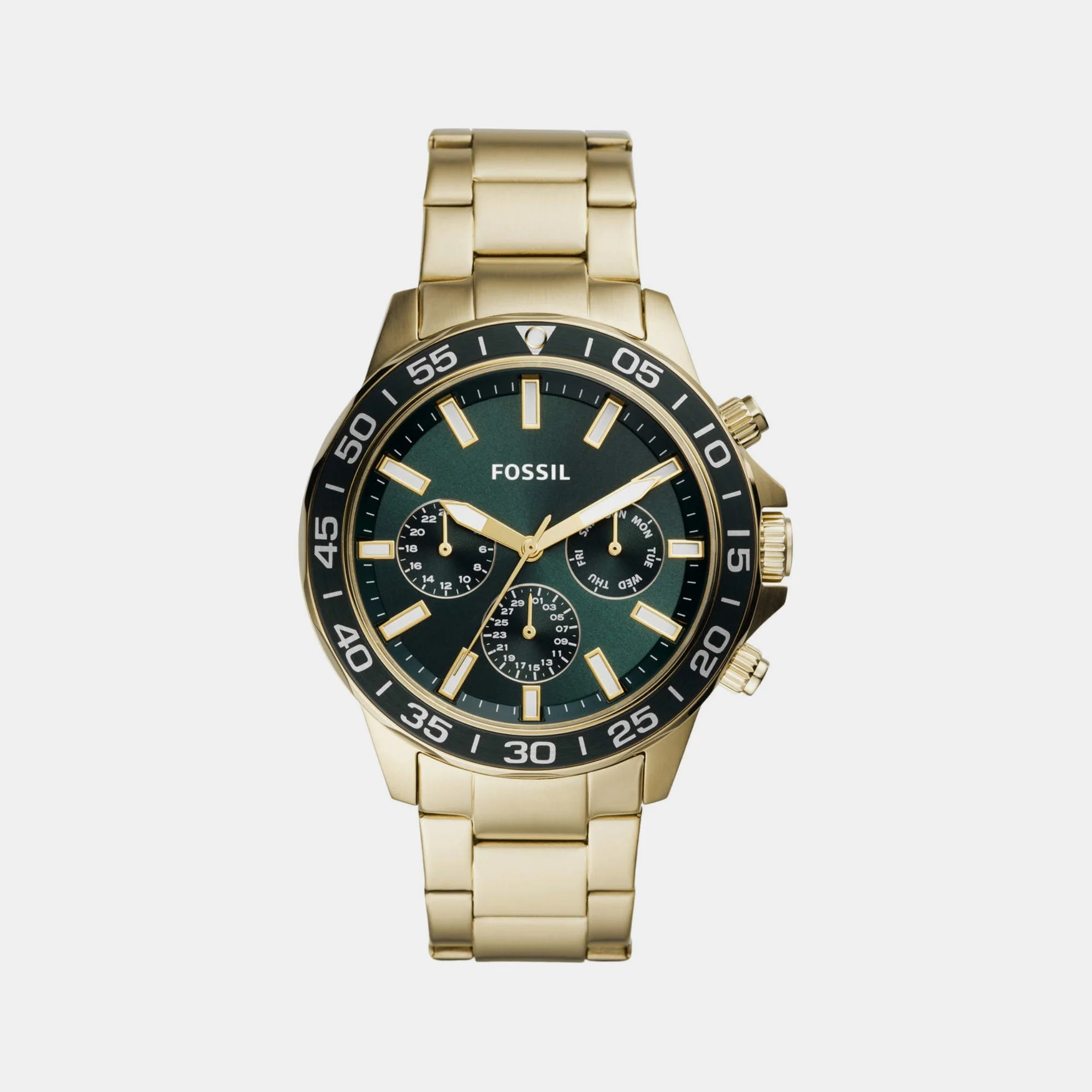 Bannon Men Quartz Green Dial Multi-Function Stainless Steel Watch BQ2493 - Image 2