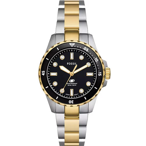 Fossil Blue Dive Black Dial Women 36mm