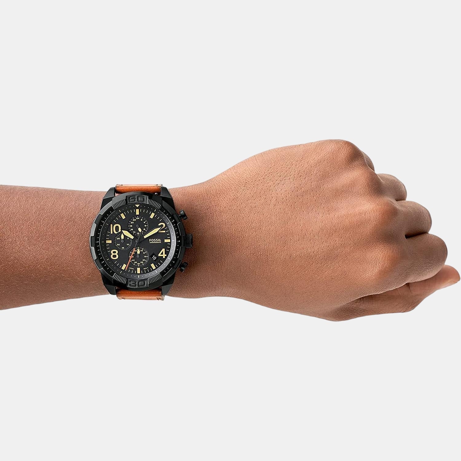 Bronson Men Quartz Black Dial Chronograph Leather Watch FS5714 - Image 5