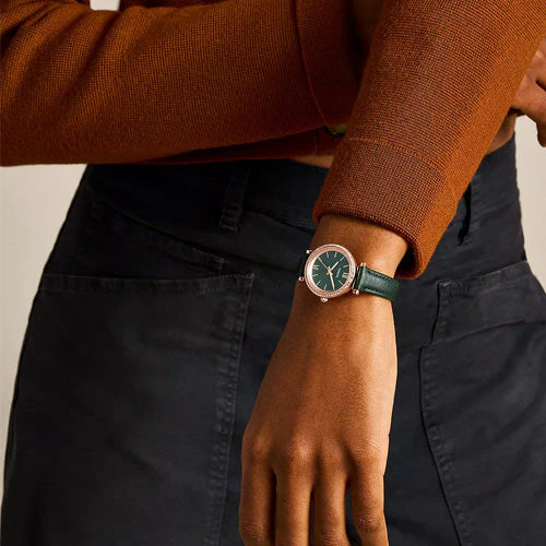 Fossil Carlie Green Dial Women 28mm ES5370 - Image 2