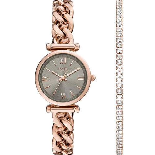 Fossil Carlie Grey Dial Women 28mm ES5378SET