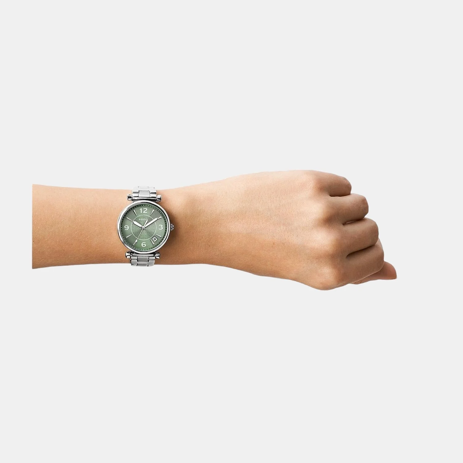 Carlie Women Quartz Green Dial Analog Stainless Steel Watch ES5157 - Image 4