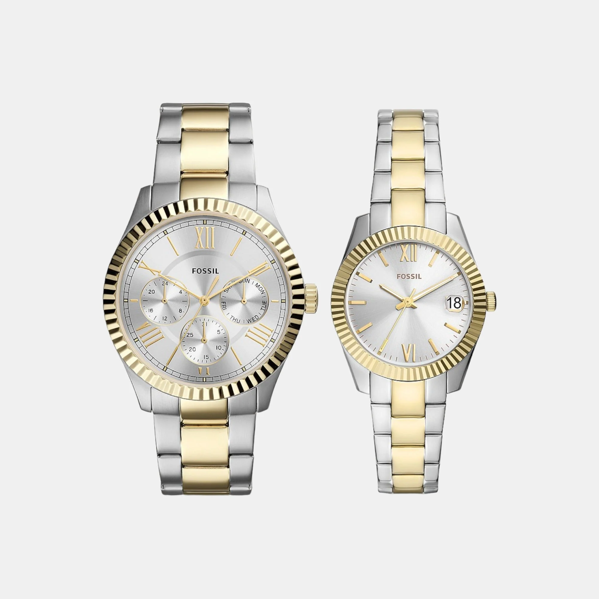 Chapman Couple Quartz Silver Dial Analog Stainless Steel Watch FS5987SET