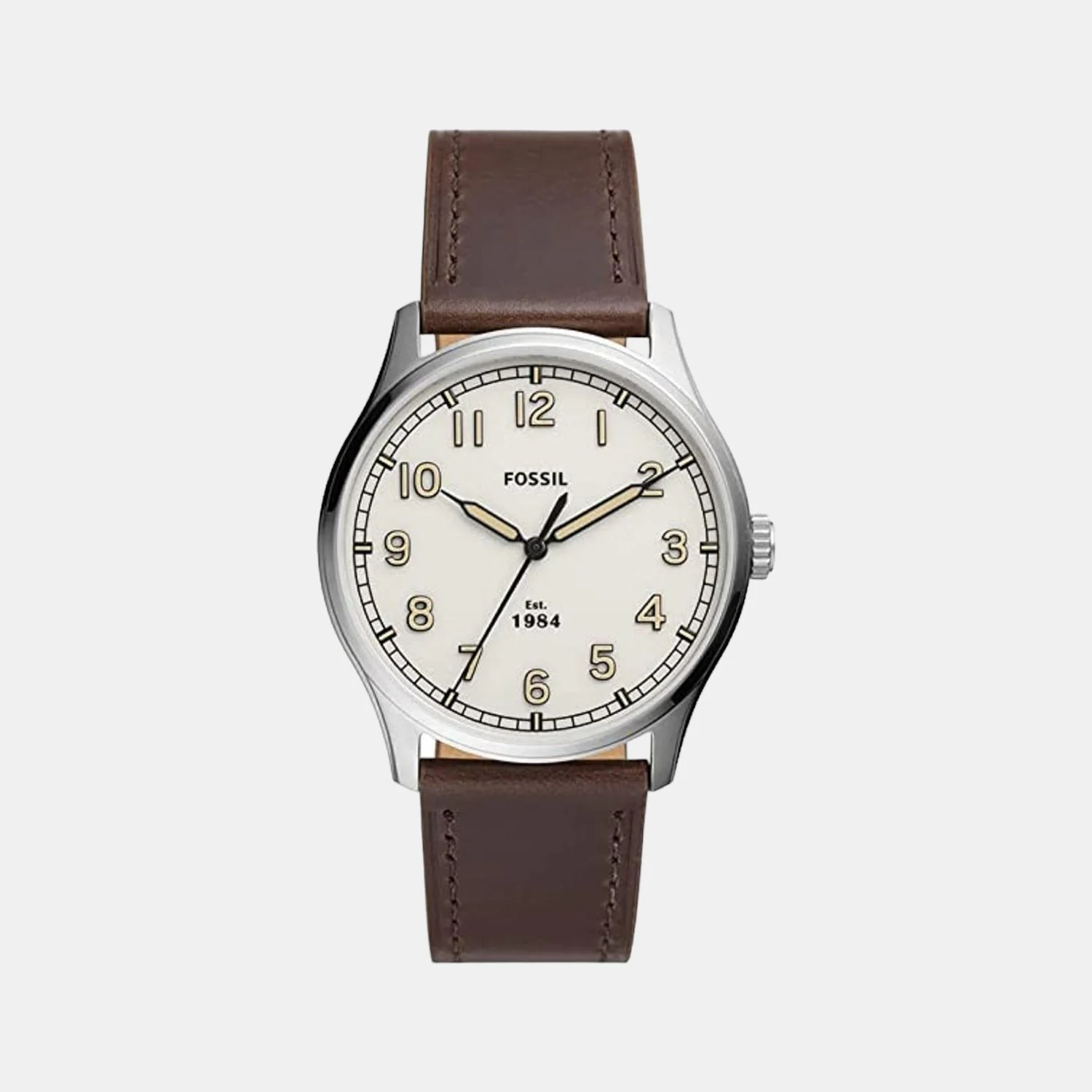 Dayliner Men Quartz Cream Dial Analog Leather Watch FS5927